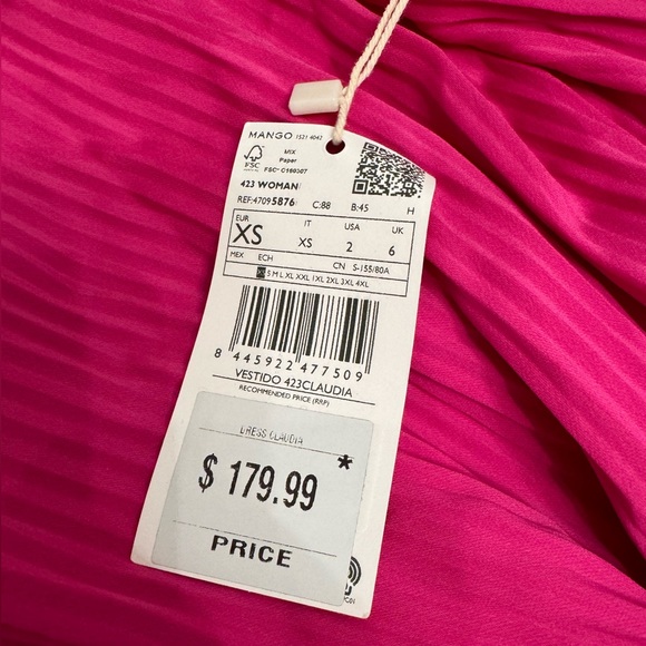 Mango Asymmetrical Pleated Dress - Picture 3 of 3